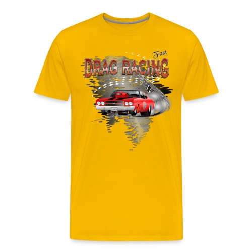 Dragster / Drag Racing Motiv mit Chevy Chevelle - Premium T-skjorte for menn