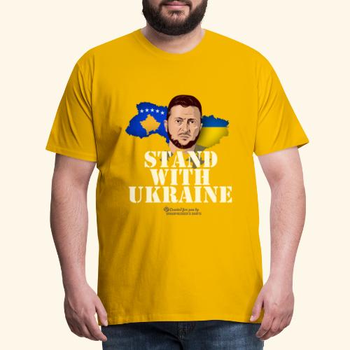 Stand with Ukraine Kosovo T-Shirt Design - Männer Premium T-Shirt