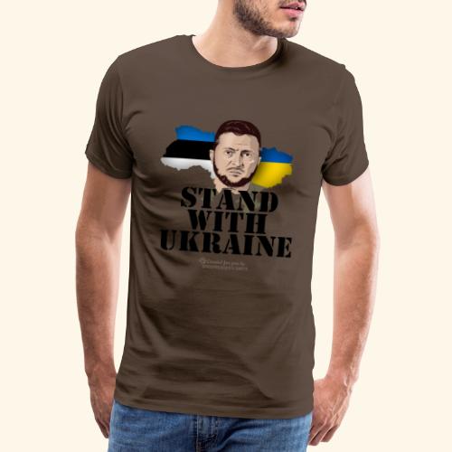 Selenskyj T-Shirt Estland Stand with Ukraine - Männer Premium T-Shirt