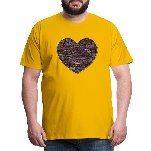 Heart Dark-Clans Roma -Gypsy Tribes Word Art Cloud - Männer Premium T-Shirt