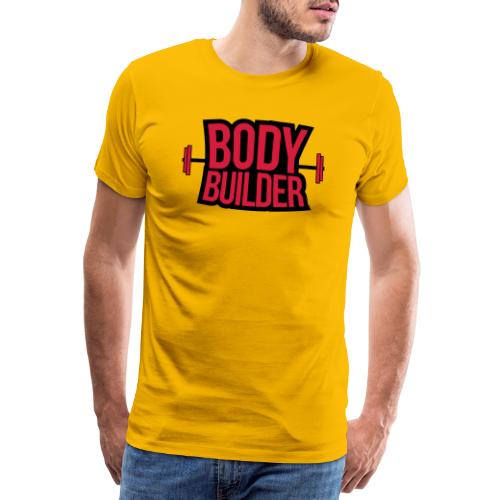 Bodybuilder Text mit Hanteln, Gewichtheben 2 - Männer Premium T-Shirt