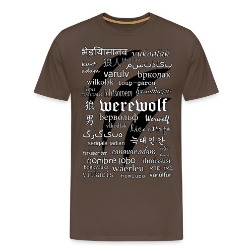 Werewolf in 33 Languages.png - Men's Premium T-Shirt