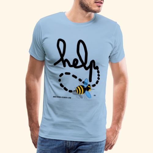 Help abeille texte noir - T-shirt Premium Homme