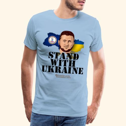 Ukraine T-Shirt Design Virginia Stand with Ukraine - Männer Premium T-Shirt