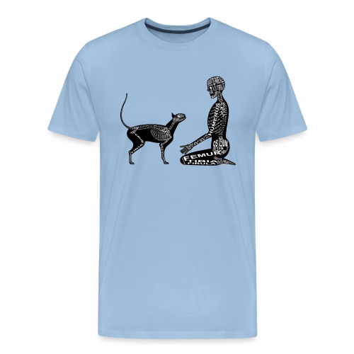 Människo- och kattskelett - Premium-T-shirt herr