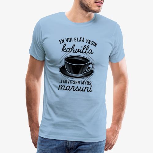 Yksin Kahvilla Marsu II - Miesten premium t-paita