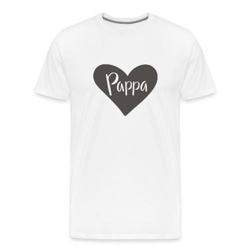 Pappa hjärta - B&W - Premium-T-shirt herr
