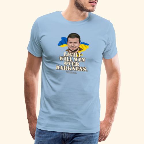Zelensky T-Shirt Design Zitat Licht Dunkelheit - Männer Premium T-Shirt