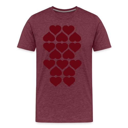 Viele Herzen dunkelrot - Männer Premium T-Shirt
