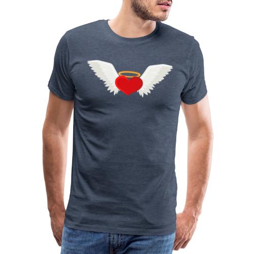 Siivekäs sydän - enkelin siivet - suojelusenkeli - Miesten premium t-paita
