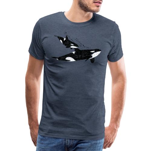 Orca Wal mit Orca-Baby - Männer Premium T-Shirt