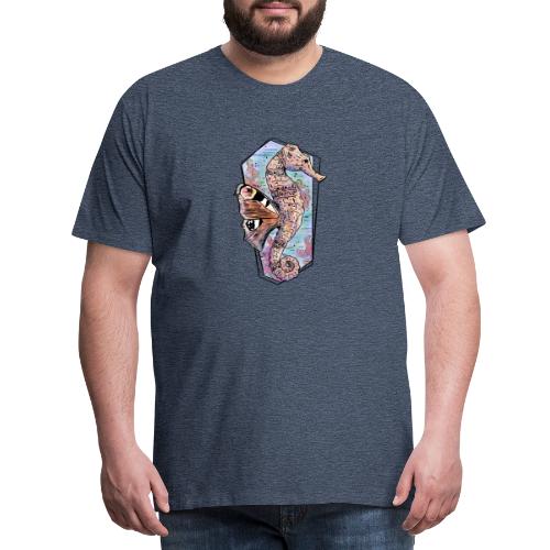 Fantasy seahorses in watercolors - Men's Premium T-Shirt