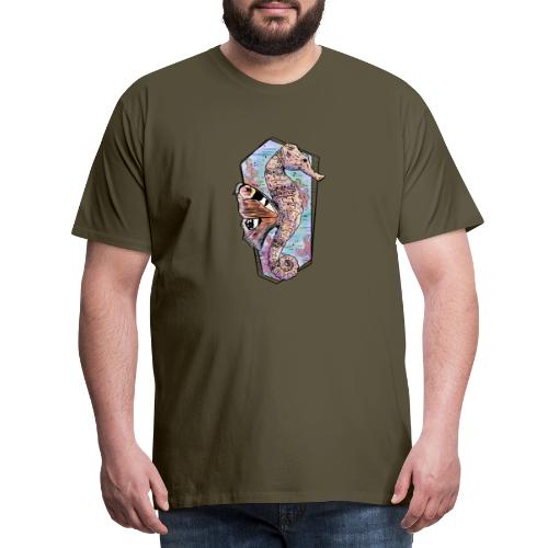Fantazyjne koniki morskie w akwarelach - Koszulka męska Premium