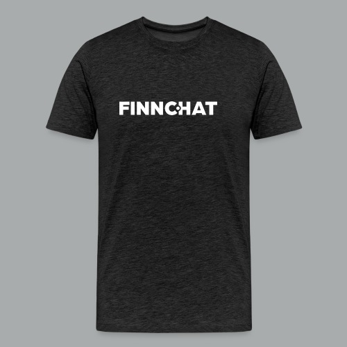 Finnchat logo valkoinen - Miesten premium t-paita