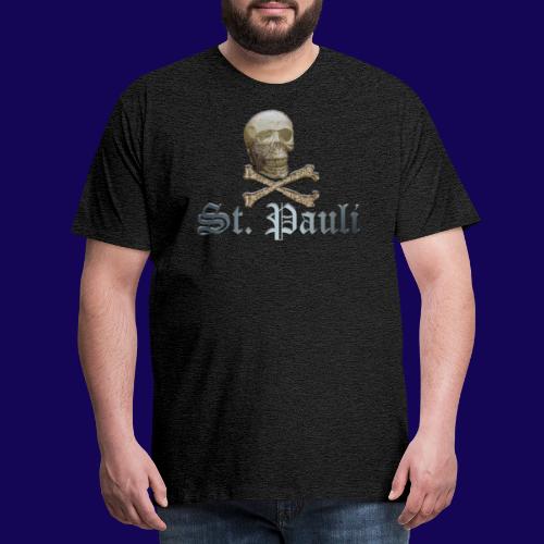 St. Pauli (Hamburg) Piraten Symbol mit Schädel - Männer Premium T-Shirt
