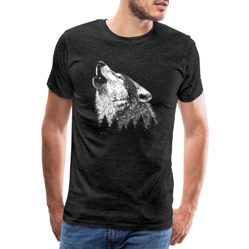 Wilder Wolf | Wildsnis und Natur | Tier Bild - Männer Premium T-Shirt
