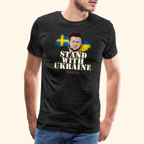 Ukraine Sverige Stand with Ukraine - Männer Premium T-Shirt