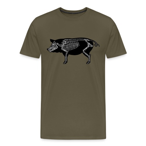 Schwein-Skelett - Herre premium T-shirt