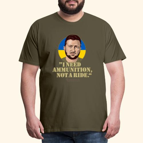 Ukraine T-Shirt Selenskyj Zitat und Landesfarben - Männer Premium T-Shirt