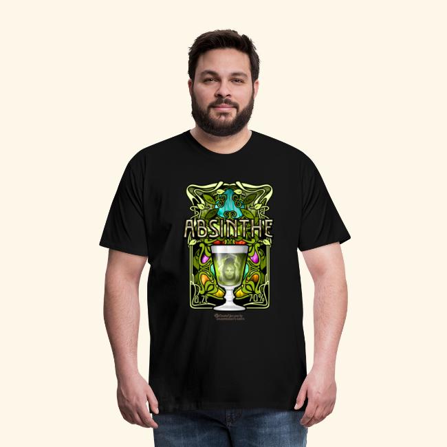 Absinthe T-Shirt Design Tiffanyglas Grüne Fee