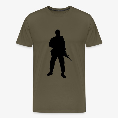 Swedish soldier with light machine gun and beret - Premium-T-shirt herr
