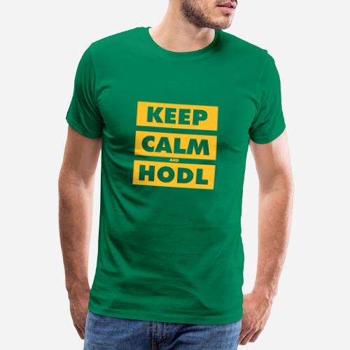 Hold rolige og Hodl blokke - Herre premium T-shirt