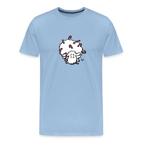 Candy Cane Sheep - Men's Premium T-Shirt