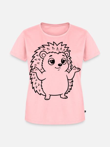 Igel Achselzucken - Frauen Premium Bio T-Shirt - Rosa