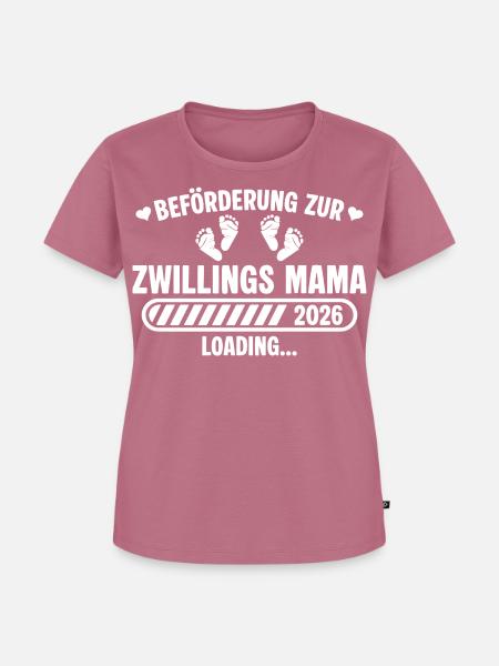 Beförderung zur Zwillings Mama 2026 loading - Frauen Premium Bio T-Shirt - Mauve