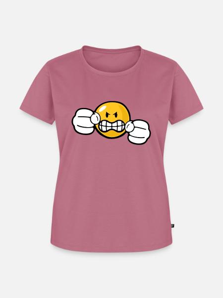 Smiley Anger Fury - Frauen Premium Bio T-Shirt - Mauve