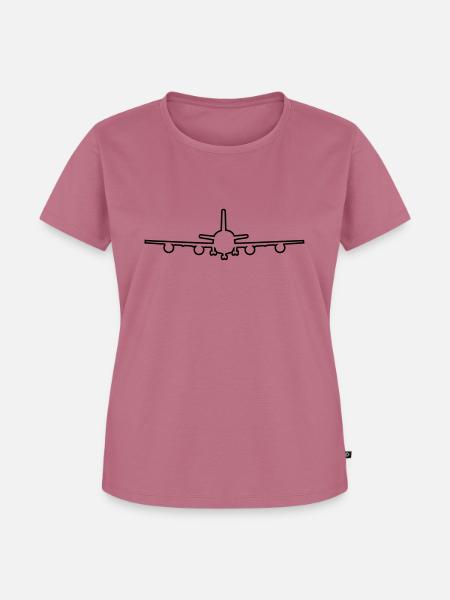 flugzeug landung fahrwerk abheben - Frauen Premium Bio T-Shirt - Mauve