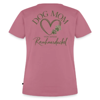 Rauhaardackel-T-Shirt für Damen mit Herzdesign – Rückansicht mit Herzdesign