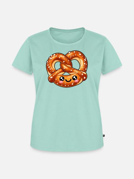 Niedliches Brezelgesicht - Frauen Premium Bio T-Shirt - Mint 