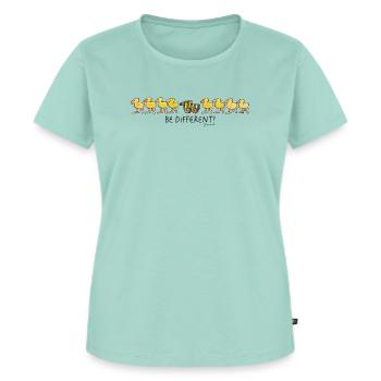 Janosch Tigerente Be Different - Frauen Premium Bio T-Shirt - Mint  - Vorne - AI Model Female 172 dark (172cm)