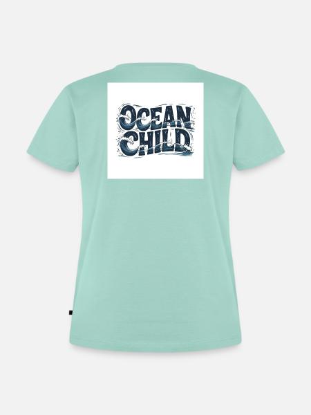 Ocean Child Wellenkunst - Frauen Premium Bio T-Shirt - Mint 