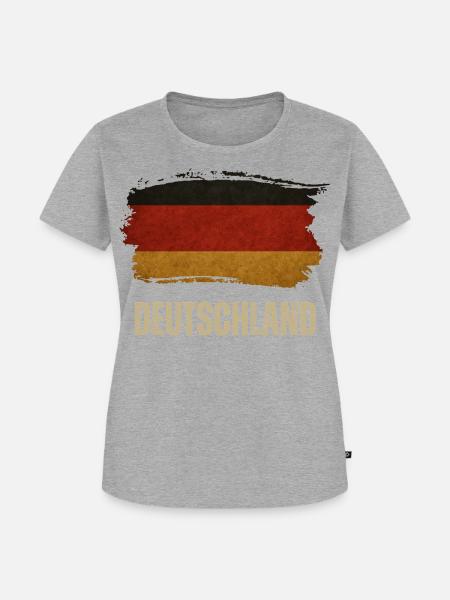Grunge-Flagge von Deutschland, stolzer deutscher - Frauen Premium Bio T-Shirt - Grau meliert
