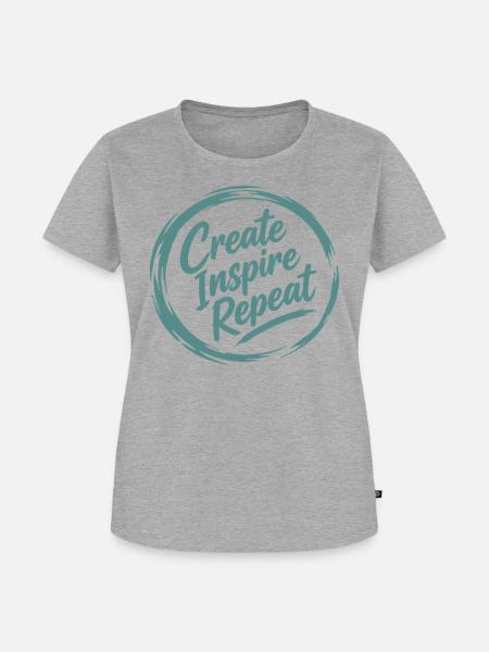 Create Inspire Repeat  - Frauen Premium Bio T-Shirt - Grau meliert