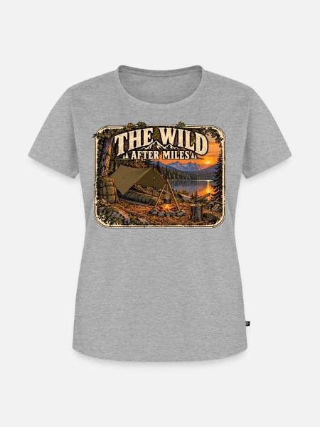 Die Wildnis nach Meilen - Frauen Premium Bio T-Shirt - Grau meliert