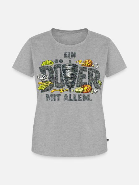 Ein Döner mit allem. - Frauen Premium Bio T-Shirt - Grau meliert