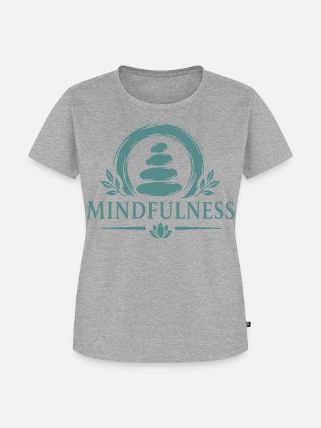Mindfulness Achtsamkeit Zen Steine Meditation - Frauen Premium Bio T-Shirt - Grau meliert