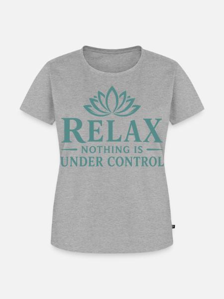 Relax Lotusblüte Control - Frauen Premium Bio T-Shirt - Grau meliert