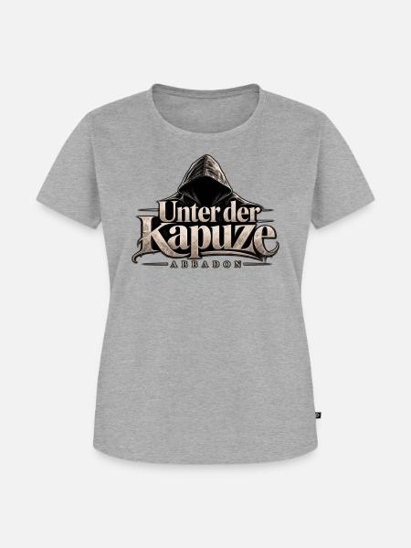 Unter der Kapuze – ABBADON - Frauen Premium Bio T-Shirt - Grau meliert