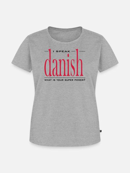 Super Power Danish - Frauen Premium Bio T-Shirt - Grau meliert