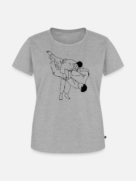Judowurf Männer - Frauen Premium Bio T-Shirt - Grau meliert