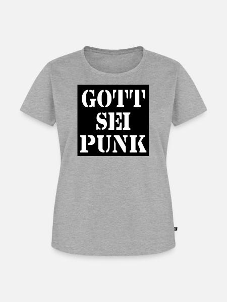 Gott sei Punk - Frauen Premium Bio T-Shirt - Grau meliert