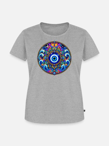 Nazar Boncuk - Frauen Premium Bio T-Shirt - Grau meliert