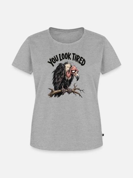 You Look Tired - Frauen Premium Bio T-Shirt - Grau meliert