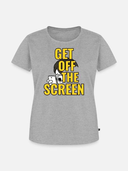 Runter vom Bildschirm - Frauen Premium Bio T-Shirt - Grau meliert