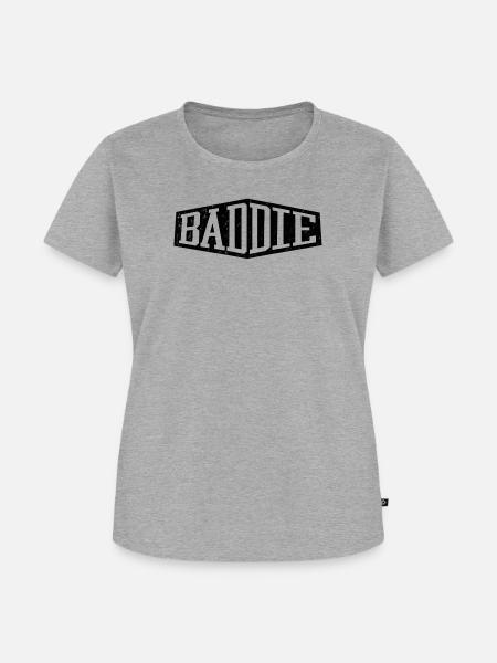 Baddie böses Mädchen - Frauen Premium Bio T-Shirt - Grau meliert