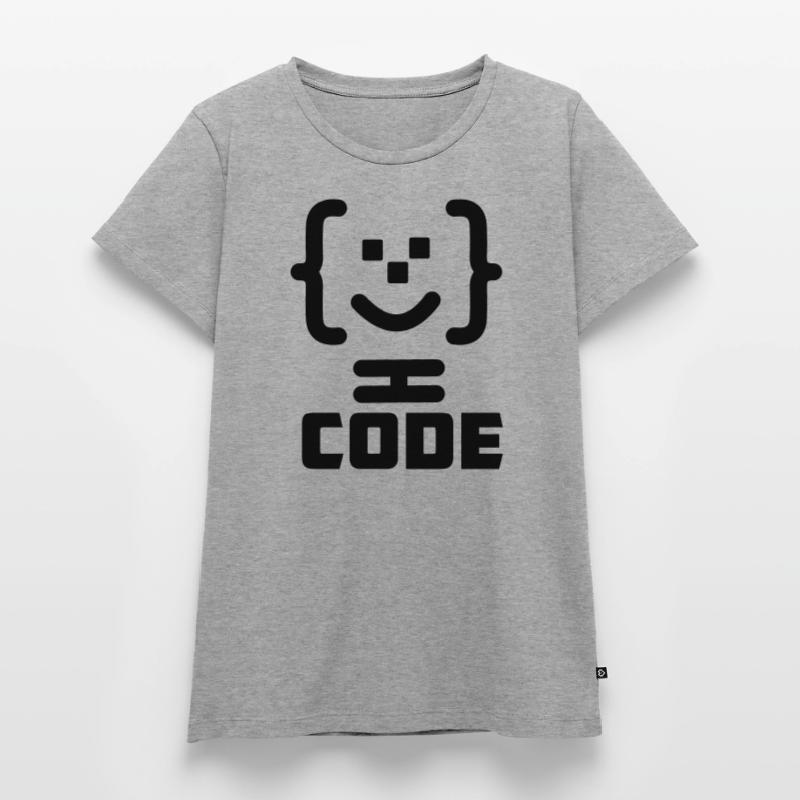Logo du code du programmeur principal avec texte CODE T-shirt Premium bio Femme